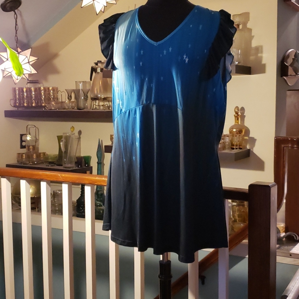 Azalea Womans Blue Night Sky Print  Sleeveless Tunic/ Dress